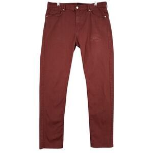 H&M Maroon Rust Five Pocket Slim Fit Distressed Casual Jeans‎ US 33 x 31